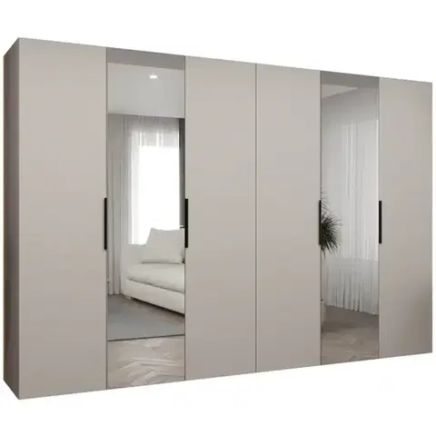 Šatníkové skrine Skriňa Marbella II 300 kašmír/čierna