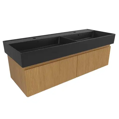 Kúpeľňový nábytok Kúpeľňová skrinka s umývadlom SAT Evolution 118x30x44, 5 cm dub medový mat SATEVO120DMU2B SATEVO120DMU2B