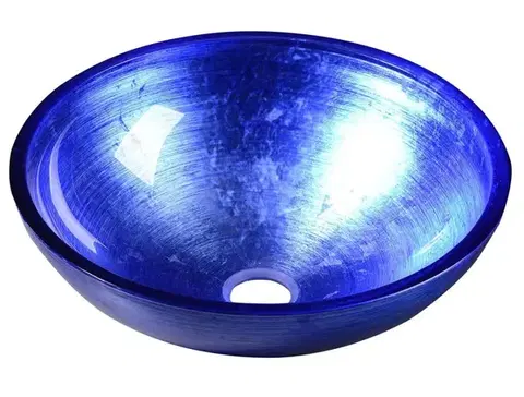 Umývadlá SAPHO - MURANO BLU sklenené umývadlo na dosku, priemer 40cm, modré AL5318-65