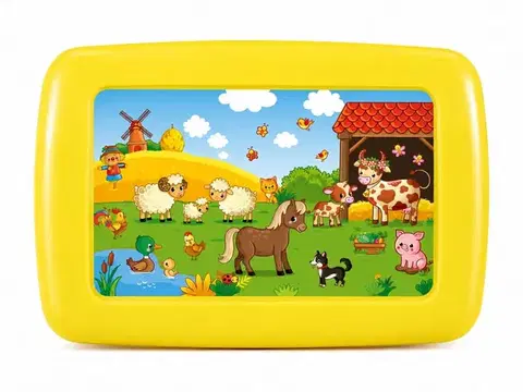 Podnosy a tácky TVAR - Podnos žltý farma 18,6x13,7cm