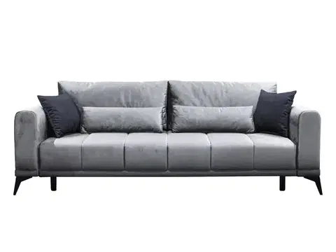 Pohovky a gauče KONDELA Grace Big Sofa rozkladacia pohovka s úložným priestorom svetlosivá / sivá