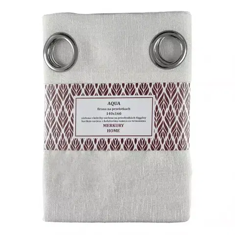 Záclony do obývačky Záclona na priechodkách AQUA polyester ecru 140x160 Merkury Home