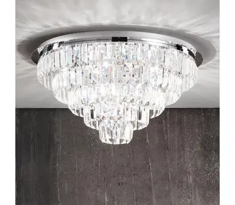 Svietidlá Ondaluce - Krištáľové stropné svietidlo CASTLE 12xG9/7W/230V pr.60cm lesklý chróm PL.CASTLE/MD-SILV