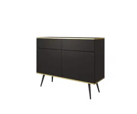 Komody ArtPS Komoda BIJOU KSZ-107 | čierna / čierne nohy