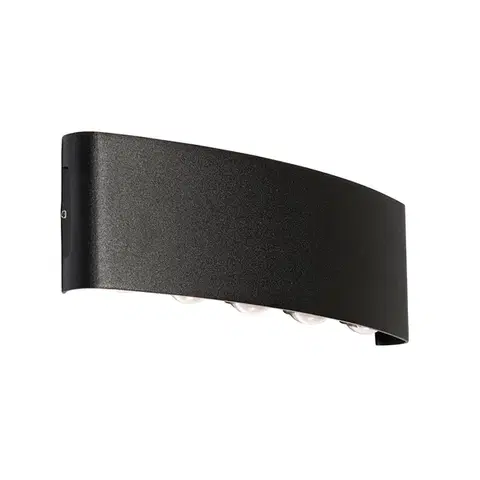 Vonkajšie nástenné svietidlá Vonkajšia nástenná lampa čierna vrátane LED 10-svetlo IP54 - Silly