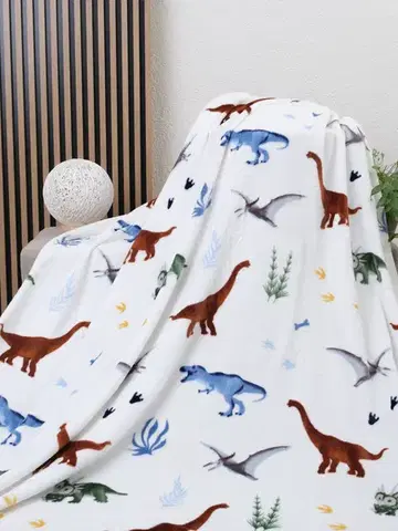 Deky MKLozkoviny.sk Deka mikroplyš 150 × 200 cm – Dinosaury
