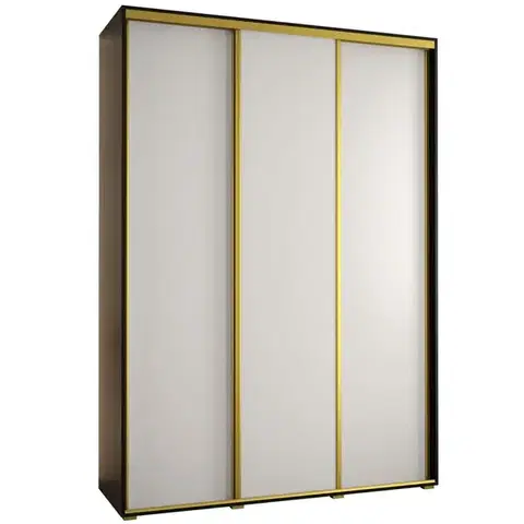 Šatníkové skrine Skriňa 45 Canaris 1 180 čierna/biela/gold