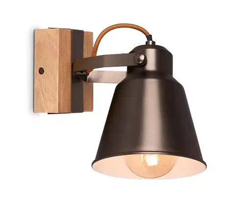 Svietidlá Briloner 2406-014 - Nástenné bodové svietidlo RETRO 1xE27/40W/230V hnedá 2406-014