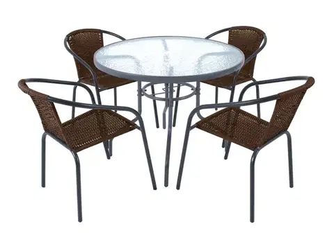 Záhradné zostavy NABBI Jupiter 90 1+4 záhradný set grafit / čierna