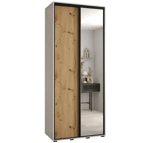 Šatníkové skrine Skriňa 45 Canaris 3 110 biela/artisan/čierna