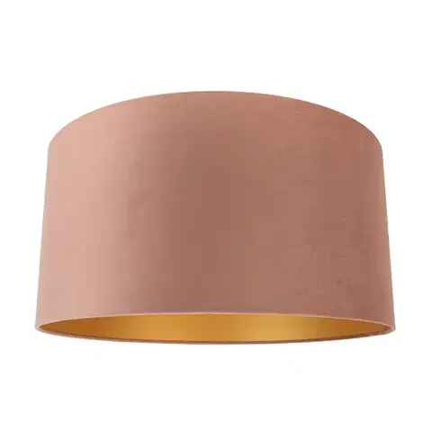 Tienidlo na lampu Zamatové tienidlo ružové 50/50/25 so zlatým interiérom