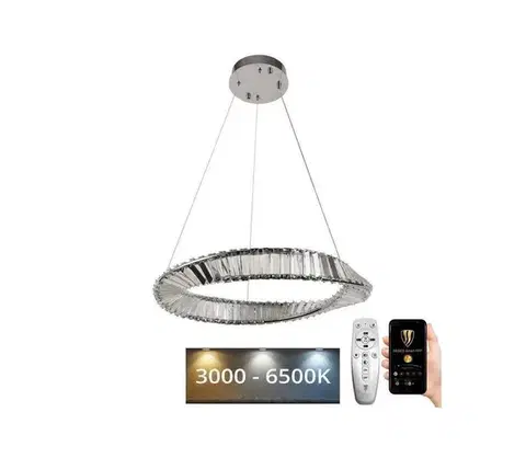 Svietidlá  LED Stmievateľný krištáľový luster na lanku LED/40W/230V + diaľkové ovládanie J6349/CH
