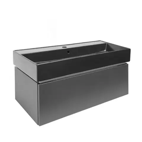 Kúpeľňový nábytok Kúpeľňová skrinka s umývadlom SAT Feel 100x30x46 cm antracit mat SATFEEL100ANTU3 SATFEEL100ANTU3