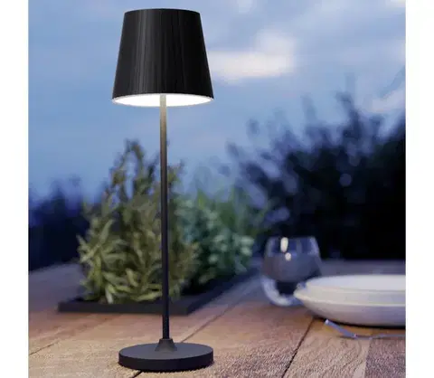 Lampy Eglo 75794 - Vonkajšia stmievateľná stolová LED lampa CABOZO LED/3,8W/5V 2000 mAh IP44 čierna 75794