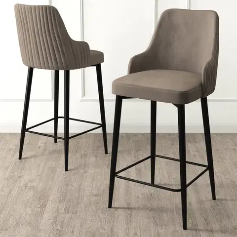 Barové stoličky Bar Stool Set (6 Pieces) Enox - Cappuccino, Black