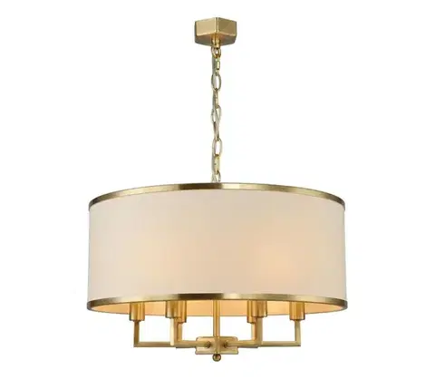 Svietidlá Open Design OR80230 - Luster na reťazi CASA 6xE14/15W/230V krémová/mosadz OR80230