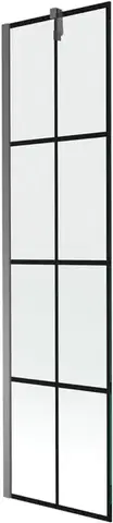 Sprchové dvere MEXEN/S - Next vaňová zástena FIX 50 x 150, čierna vzor, grafit metal 895-050-000-00-77-95