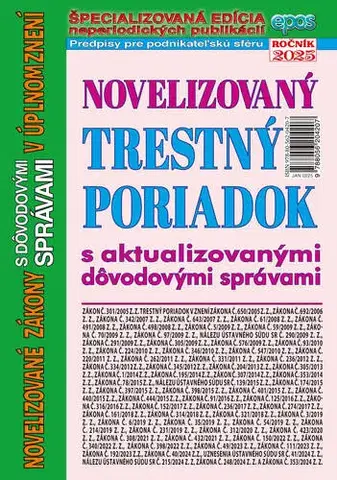Zákony, zbierky zákonov Novelizovaný Trestný poriadok 2/2025