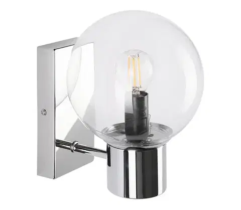 Svietidlá  Nástenné svietidlo SFERIO 1xE14/5W/230V lesklý chróm/priehľadné KM-1.298/CHROM/TRANSPARENT