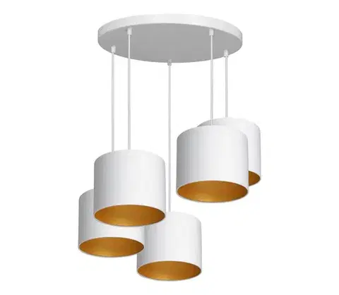 Svietidlá  Luster na lanku ARDEN 5xE27/60W/230V biela/zlatá 3450