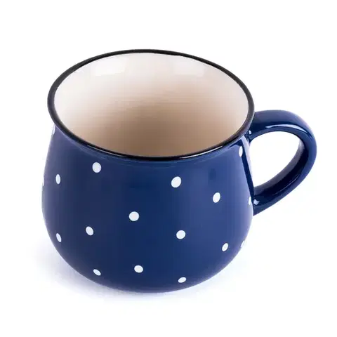 Hrnčeky a šálky Keramický hrnček Dots 230 ml, modrá, 230 ml