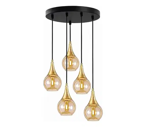 Svietidlá Keter Lighting Luster na lanku LACRIMA HONEY 5xE27/60W/230V pr. 45 cm 2146