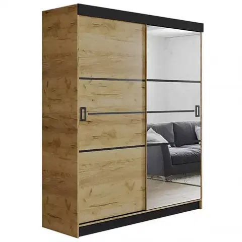 Spálňové šatníkové skrine Skriňa Retro 138 4L craft / Dvierka craft