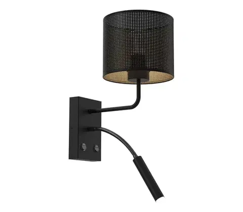 Svietidlá  Nástenná lampa LOFT SHADE 1xE27/60W+1xG9/8W/230V čierna/zlatá 5246