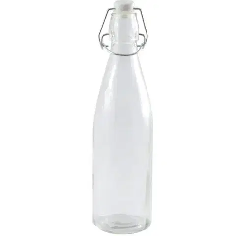 Shakery Kinekus Fľaša sklenená 500ml s patentným uzáverom, okrúhla