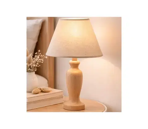 Lampy  Stolná lampa AMFORA 1xE27/60W/230V béžová/buk LN-1.D/NAT