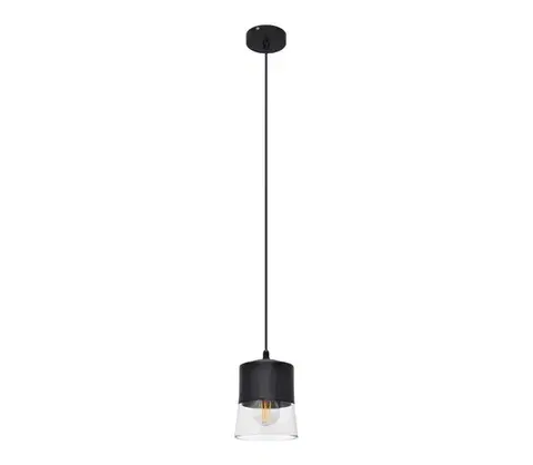 Svietidlá  Luster na lanku FERGIE 1xE27/15W/230V čierna W-KM 1310/1 BK+TR