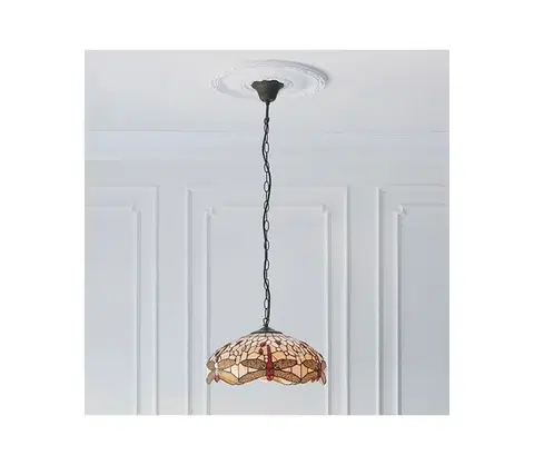 Svietidlá Endon 70824 - Luster na reťazi Tiffany DRAGONFLY 3xE27/60W/230V pr. 41 cm 70824