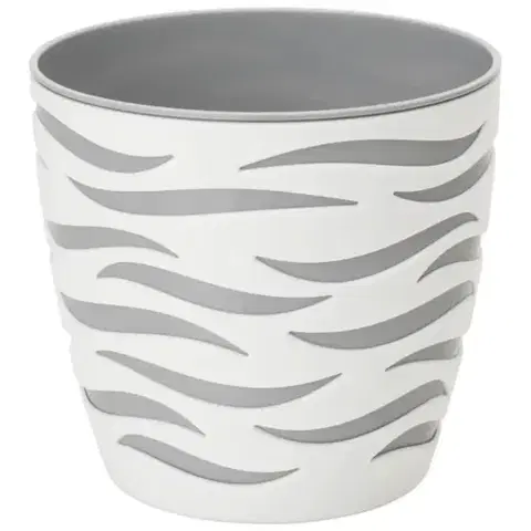 Záhrada Kvetináč Sahara duo 14 cm biela + platinová