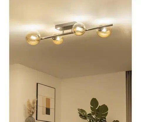 Svietidlá BRILAGI - LED Prisadený luster MILLA 4xG9/3W/230V čierny chróm/zlatá 7010-4CA