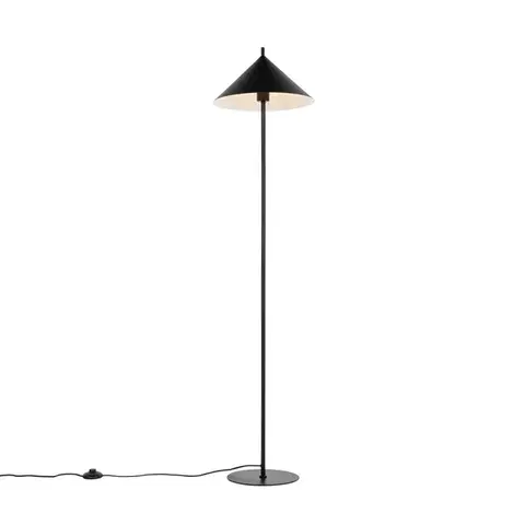 Stojace lampy Dizajnová stojaca lampa čierna - Triangolo