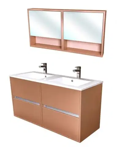 Kúpeľňový nábytok Zostava kúpeľňového nábytku CEDERIKA 120, metallic měděný CA.SADA11