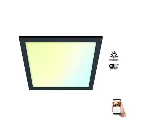 Svietidlá WiZ - LED Stmievateľné stropné svietidlo SUPERSLIM LED/36W/230V čierna Wi-Fi 8719514554870