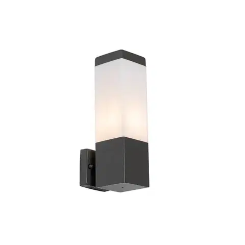 Vonkajšie nástenné svietidlá Moderná vonkajšia nástenná lampa tmavosivá s opálom - Malios
