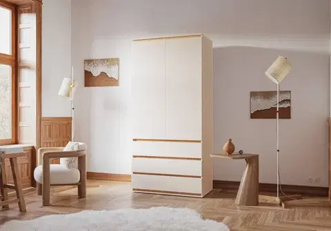 Šatníkové skrine SONIJA COMBI šatníková skriňa, satin/dub Craft zlatý