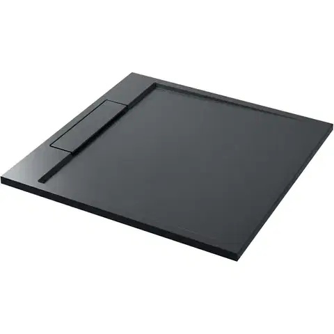 Vane CERANO - Sprchová vanička štvorcová Loro - liaty mramor - tmavo šedá - 90x90x3,5 CER-8050BD80370