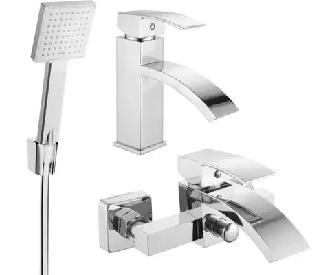 Kúpeľňové batérie MEXEN/S - Libra R45 Set umývadlovej a vaňovej batérie s príslušenstvom, chróm 745103R45-00