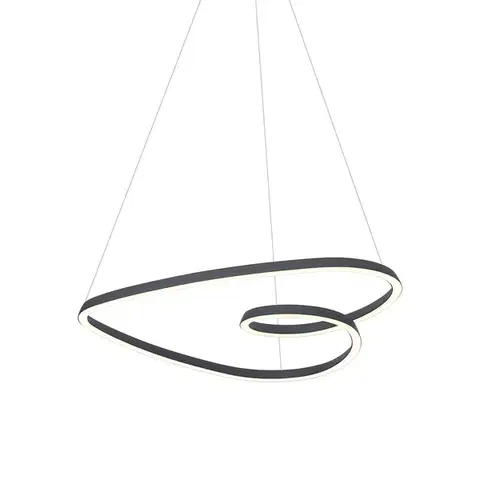 Závesné svietidlá Škandinávske závesné svietidlo čierne 72 cm vrátane LED s 3-stupňovým stmievaním - Circuit