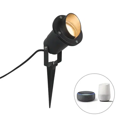 LED reflektory a svietidlá s bodcom do zeme Inteligentný bodový reflektor čierny IP65 vrátane wifi GU10 - Done