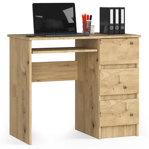 Písacie stoly Moderný písací stôl PEGAS90P, dub Artisan
