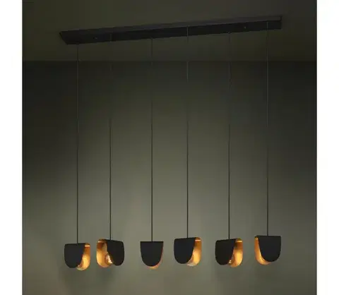 Svietidlá Eglo 390184 - Luster na lanku SERENARA 6xE27/40W/230V čierna/zlatá 390184