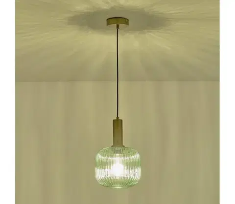 Svietidlá Eurolamp Luster na lanku 1xE27/15W/230V zelená pr. 20 cm 144-24083