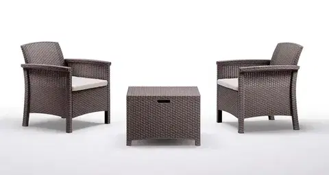 Sada: stolík a záhradné kreslá Komplet Venezia Terrace taupe