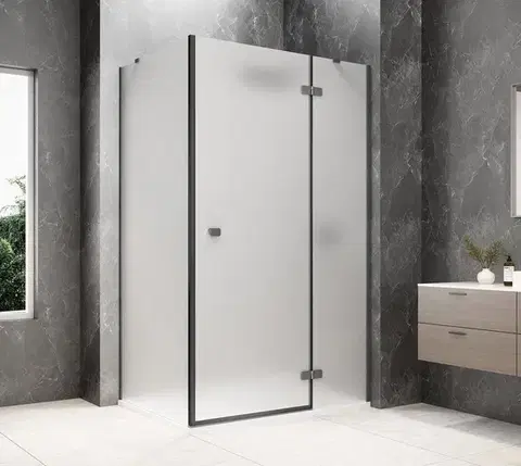 Sprchové dvere POLYSAN - GLOBE GUN METAL obdĺžniková sprchová zástena 900x800, matné sklo, pravé GB1090-3215MRGM