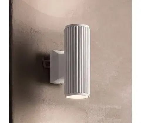 Svietidlá Ideal Lux - Vonkajšie nástenné svietidlo BASE 2xGU10/28W/230V IP44 biela 129457