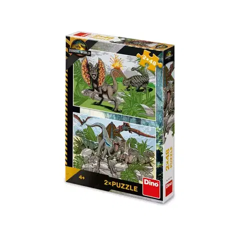 Do 99 dielikov Dino Toys JURSKÝ SVĚT 2x48 Puzzle